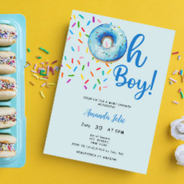 Invitación Oh Baby Boy Donut Tema Baby Shower
