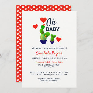 Invitación Oh Baby Cactus Baby Shower