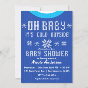 Invitación OH BABY Chaqueta de punto para baby shower de invi