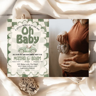 Invitación Oh Baby Coche de Carreras Fiesta de Revelación de