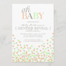 Invitación Oh Baby Confetti Fiesta de Revelación de Género |