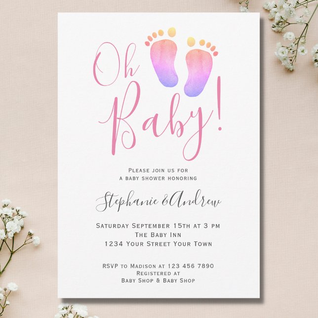 Invitación Oh Baby Couples Chica Baby Shower (Subido por el creador)