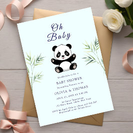 Invitación Oh Baby Cute Little Panda Baby Shower