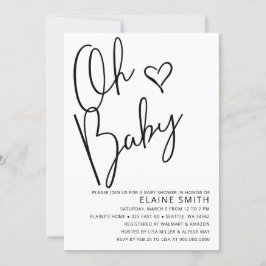 Invitación Oh Baby Cute Simple Gender Neutral Baby Shower