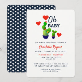 Invitación Oh Baby Cute Succulent Cactus Plants Baby Shower