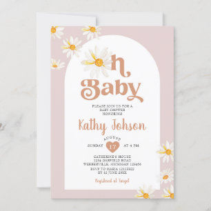 Invitación Oh Baby Daisy Flowers Arch Boho Baby Shower