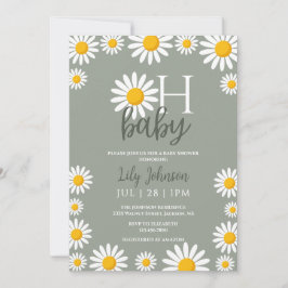 Invitación Oh Baby Daisy Gender Neutral Baby Shower