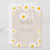 Oh Baby Daisy Neutral Baby Shower Photo QR Code