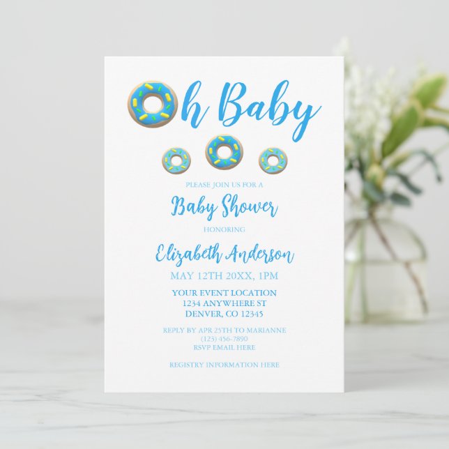 Invitación Oh Baby Donut Baby Shower (Anverso de pie)