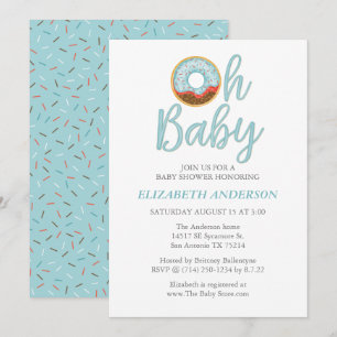 Invitación Oh Baby Donut Boy Baby Shower