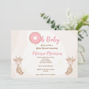 Invitación Oh Baby Donut Sprinkle Chica Baby Shower