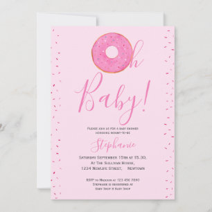 Invitación Oh Baby Donut Sprinkle Chica Baby Shower