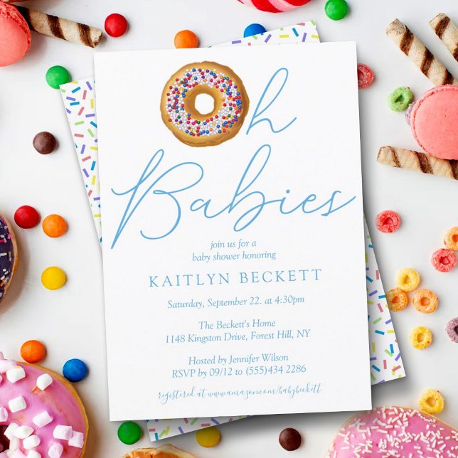 Invitación Oh Baby Donut Sprinkle Twin Boys Baby Shower (Subido por el creador)