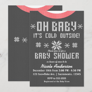 Invitación OH BABY Ducha de Bebé de Invierno Jersey de Punto 