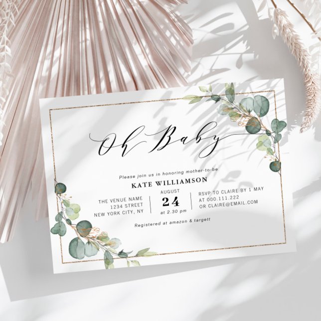 Invitación OH BABY | ducha de bebé eucalipto verde (Subido por el creador)