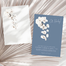 Invitación Oh Baby Dusty Blue Orchids Baby Shower