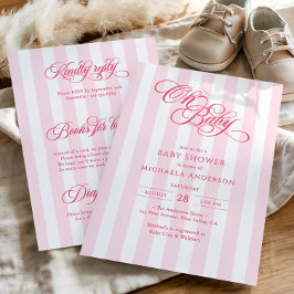Invitación Oh Baby Elegante Letra Todo En Uno Baby Shower