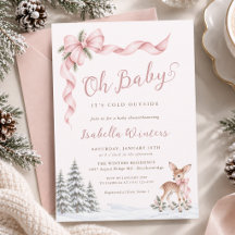 Oh Baby Está Frío Afuera Pink Bow Baby Girl Shower