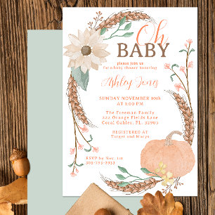 Invitación Oh Baby Fall Pumpkin Shower Invite