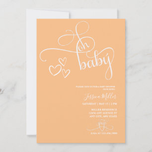 Invitación Oh Baby   Fiesta de Bebé Fotos Género Neutral