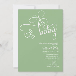 Invitación Oh Baby   Fiesta de Bebé Fotos Género Neutral