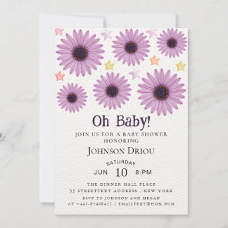 Invitación Oh Baby Floral Baby Shower Invitation