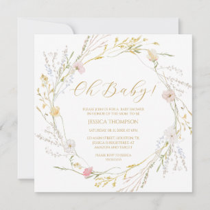 Invitación Oh Baby Floral Baby Shower Spring wildflowers