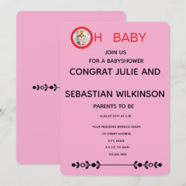 Invitación Oh Baby Gato Imagen Fiesta de Bebé