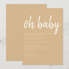Invitación Oh Baby Gender Neutral Boho Baby Shower
