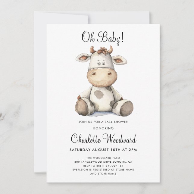 Invitación Oh Baby Gender Neutral Boho Baby Shower (Anverso)