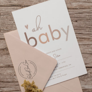 Invitación Oh Baby Gender Neutral Modern Baby Shower