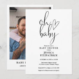 Invitación Oh Baby Gender Neutral Photo Baby Shower