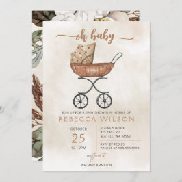 Invitación Oh Baby Gender Neutral Pram Boho Baby Shower