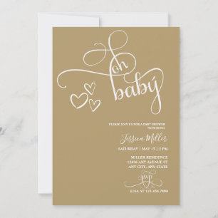 Invitación Oh Baby   Género Neutral   Foto Baby Shower