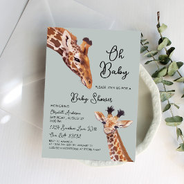 Invitación Oh Baby Giraffe Baby Shower