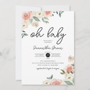 Invitación Oh Baby Girl Baby Shower