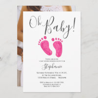 Oh Baby Girl Pies Pink Photo Baby Shower