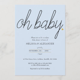 Invitación Oh Baby Gold Amor Corazones Parejas Baby Shower