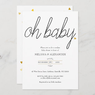 Invitación Oh Baby Gold Love Couples Baby Shower