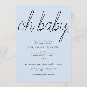 Invitación Oh Baby Gold Love Couples Baby Shower