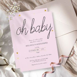 Invitación Oh Baby Gold Love Couples Baby Shower