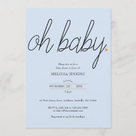 Invitación Oh Baby Gold Love Heart Baby Shower / Sprinkle