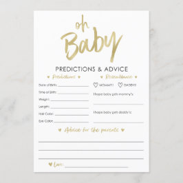 Invitación Oh Baby Gold Predictions and Advances Card