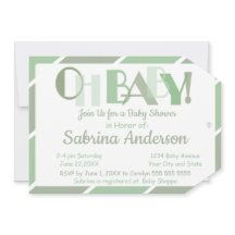 Oh Baby Green Modern Whimsical Baby Shower