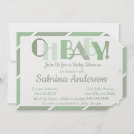 Invitación Oh Baby Green Modern Whimsical Baby Shower