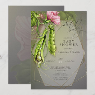 Invitación Oh Baby Guisantes Dulces en una Vaina Fiesta para