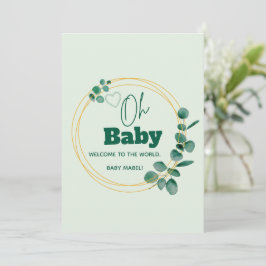Invitación Oh Baby Hojas de Eucalipto Baby Shower