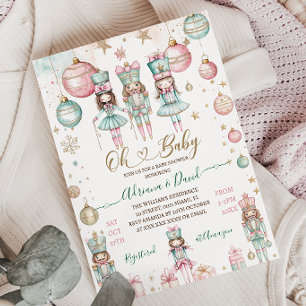 Invitación Oh Baby Invierno Baby Shower de Navidad