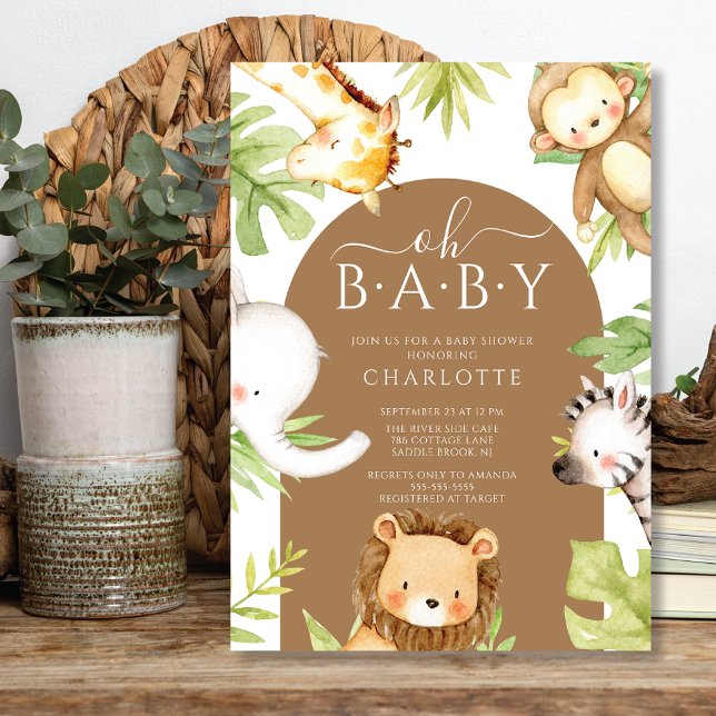 Invitación Oh Baby Jungle Baby Shower (Subido por el creador)