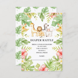 Invitación Oh Baby Jungle Baby Shower Diaper Raffle